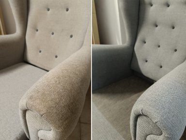 Fotel uszak przed i po praniu